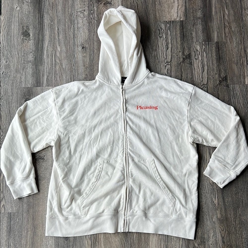 Pleasing Sweatshirt White The AstroMilk Man Zip Up Hoodie Size XXL Harry Styles - Picture 3 of 13